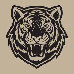 Majestic Tiger Vector Illustration &ndash; Bold, Fierce, and Wild-Inspired Artwork in Clean Lines and Striking Detail for Digital, Print, or Branding Use