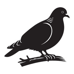Sky-Dweller Pigeon silhouette in motion – Pigeon illustration – Minimalist Pigeon vector – Bird silhouette – Bird vector

