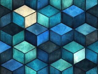 Modern 3D Hexagon Geometry Pattern