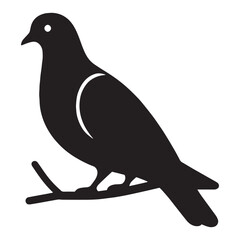 Minimal Flight Pigeon silhouette in line – Pigeon illustration – Minimalist Pigeon vector – Bird silhouette – Bird vector

