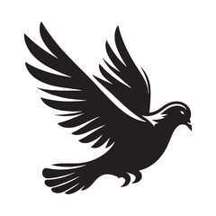 Fototapeta premium Urban Sky Pigeon silhouette – Pigeon illustration – Minimalist Pigeon vector – Bird silhouette – Bird vector