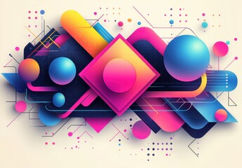 Abstract Colorful Geometric Shapes Background