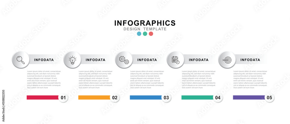 Leinwandbilder vector infographic label design template with icons and 5 options or steps. for your business data. 