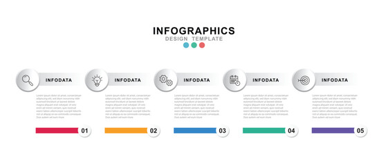 Vector Infographic label design template with icons and 5 options or steps. for your business data. Vector Illustration.