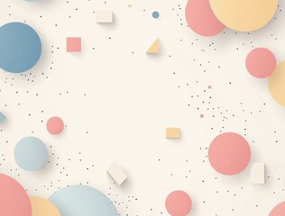Pastel Geometric Shapes and Dots Background