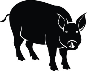 A pig silhouette vector design.