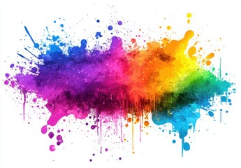Dynamic Rainbow Paint Explosion