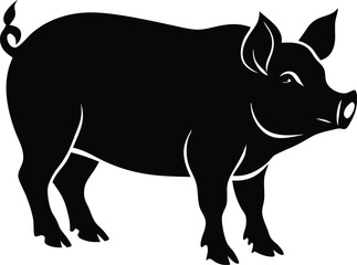 A pig silhouette vector design.