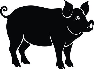 A pig silhouette vector design.