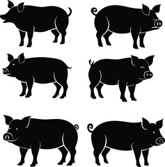 A pig silhouette vector design.