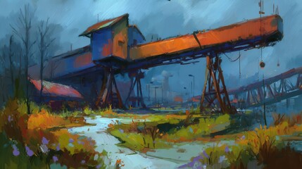 Fototapeta premium Colorful abandoned industrial structure