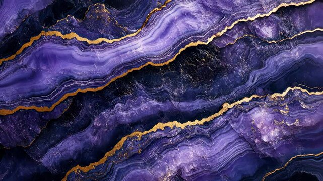 Abstract purple marble texture with gold veins, luxury pattern and stone background.