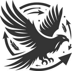 Graphics element of a eagle silhouette bird animal vector