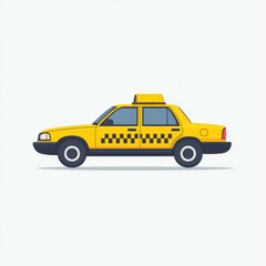 Classic yellow taxi cab parked against a plain background in a city environment