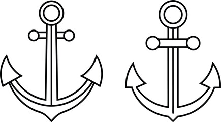 Anchor silhouette vector illustration icon.