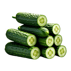 fresh cucumbers isolated on white