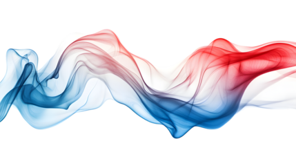 Vibrant Blue and Red Colors Isolated on Transparent Background Composition