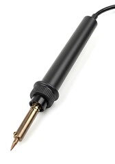 Black soldering iron on white background