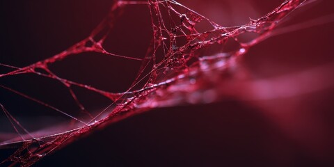 Close-up view of a decaying spider web.