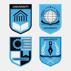 Set of University or Academy Modern Badge Set