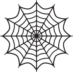 Symmetrical spider web vector ideal for horror themes, Halloween art, and creepy design concepts