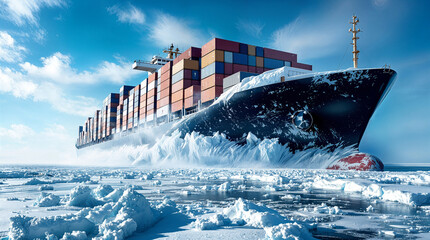 Colossal cargo ship trapped in jagged arctic ice illustrates frozen trade, impact of tariffs and sanctions on global trade