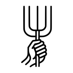 Fototapeta premium Hand holding pitchfork