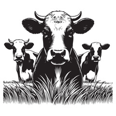 cows on the meadow vector image