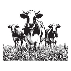 cows on the meadow vector image
