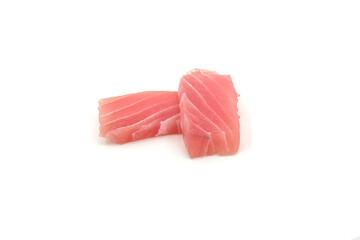 Sashimi made from tuna on a white background. Japanese style food.