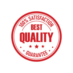 This design showcases a bold guarantee badge emphasizing best quality and customer satisfaction.