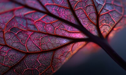 Fototapeta premium Intricate veins of a vibrant leaf.