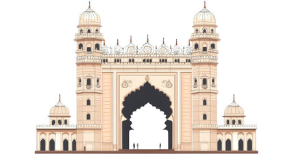 Obraz premium illustration of Charminar in Hyderabad on white background