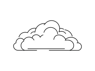 Fototapeta premium Stylized Cloud Outline Vector. Minimal Line Weather Illustration