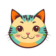Cute cat face vector image