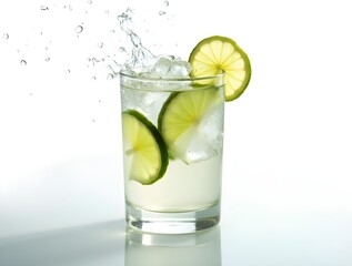 Refreshing Cocktail Glass with Lime & Lemon Slices 