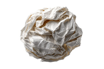 PNG Crumpled white paper ball isolated on black background