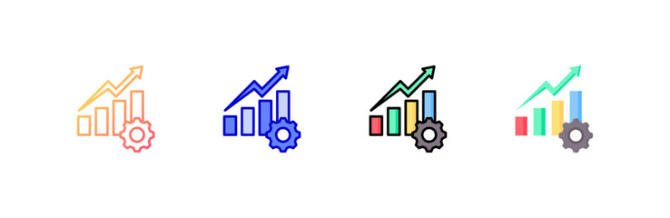 Fototapeta premium Productivity Icon set multiple style collection