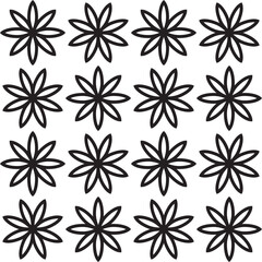 Geometric floral decoration, vector illustration, pattern same image repetition.