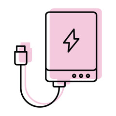 Portable Charger color shadow thinline icon , vector, pixel perfect, illustrator file 
