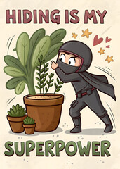 Funny Superpower Poster – Hiding Skill Quote for Introverts