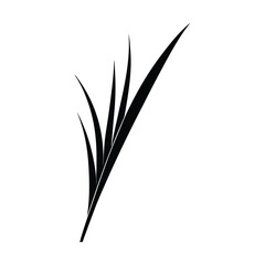 Minimalist Grass Blade Vector Silhouette