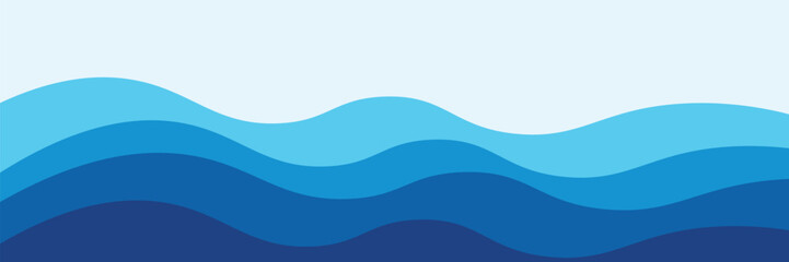 Sea waves layered vector background illustration and sea beach vector illustration.