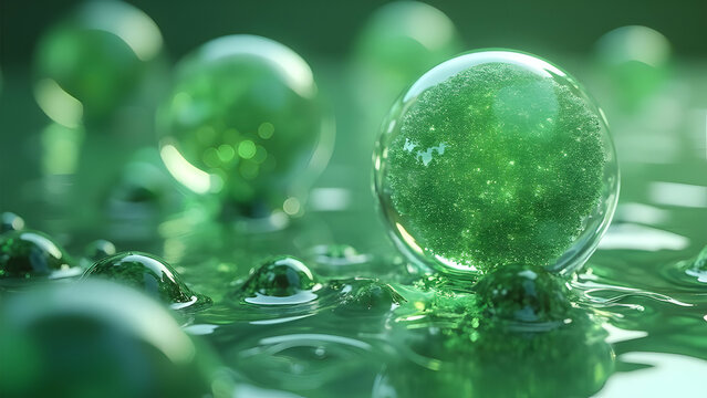 Luminous Green Molecular Balls: Transparent Liquid with Innovative Beauty Science