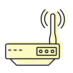 Wi-fi Router color shadow thinline icon , vector, pixel perfect, illustrator file 
