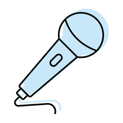 Wireless Microphone color shadow thinline icon , vector, pixel perfect, illustrator file 

