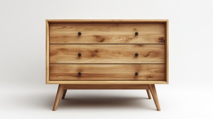 Wooden dresser, three drawers, studio, minimalist background, furniture catalog