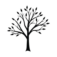 Minimalist Tree Branch Vector Silhouette