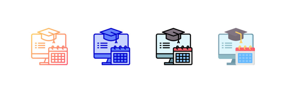 Curriculum Icon set multiple style collection