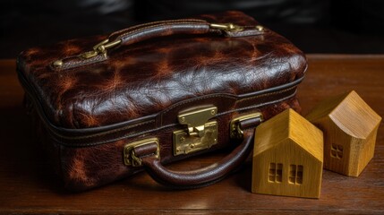 Work and family icons on scale symbolizing balance